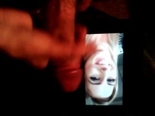 Hot Flashing & Cum Tribute To This Sexy Slutty Blonde Girl