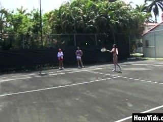 College Girls Stripped Naked On Tennis Court