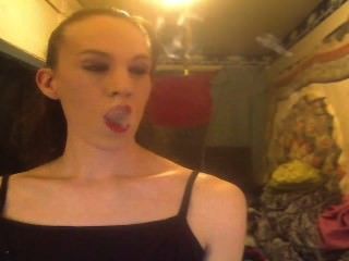 Lovely Chainsmoking Brunette